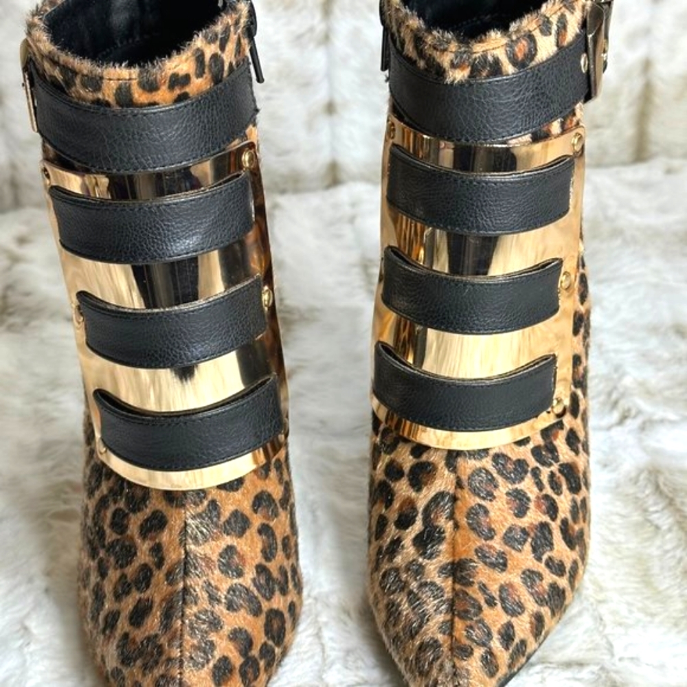 * Privileged Leopard High Heel Ankle Boots Privileged - Picture 7 of 13